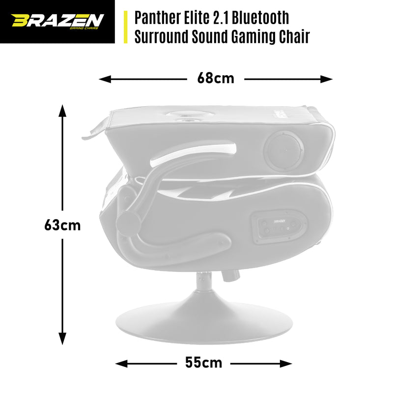 Pre-Loved BraZen Panther Elite 2.1 Bluetooth Surround Sound Gaming Chair - White