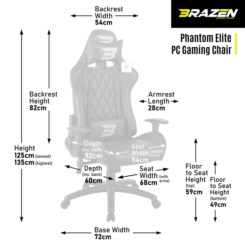 BraZen Phantom Elite PC Gaming Chair 10