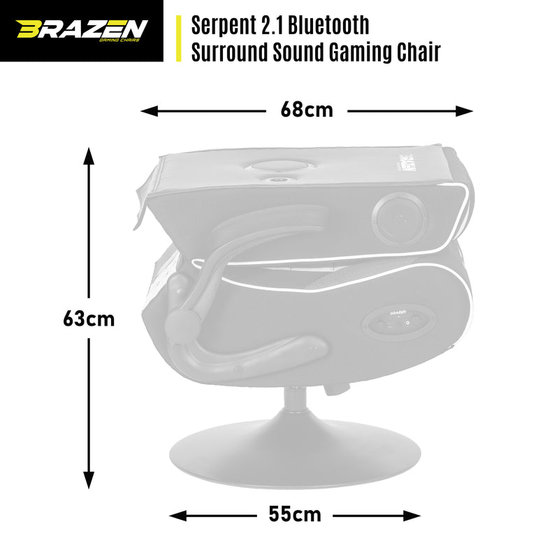 Pre-Loved BraZen Serpent 2.1 Bluetooth Surround Sound Gaming Chair - White